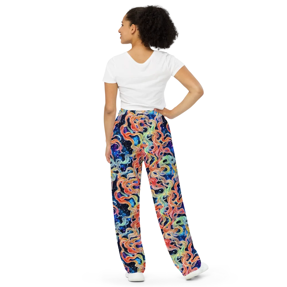 Nebula Swirl on Wide-Leg Pants — Back