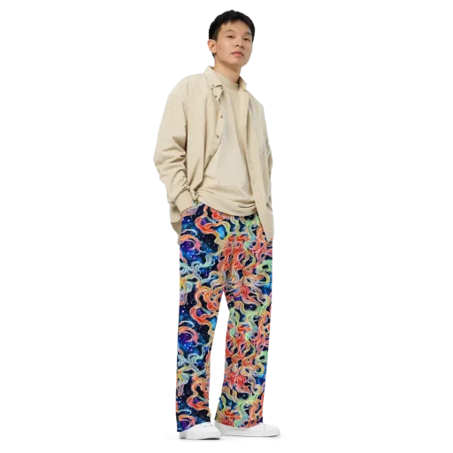 Nebula Swirl on a Wide-Leg Pants