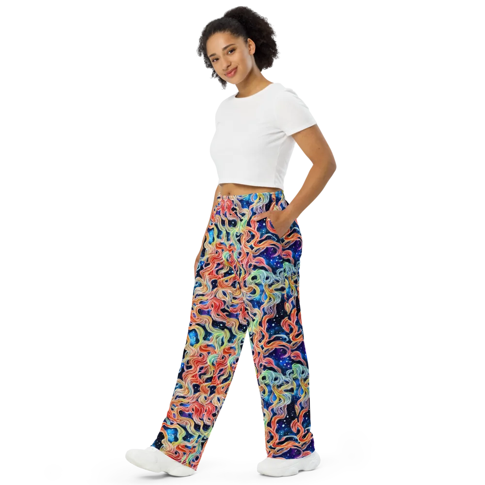 Nebula Swirl on Wide-Leg Pants — Left Front