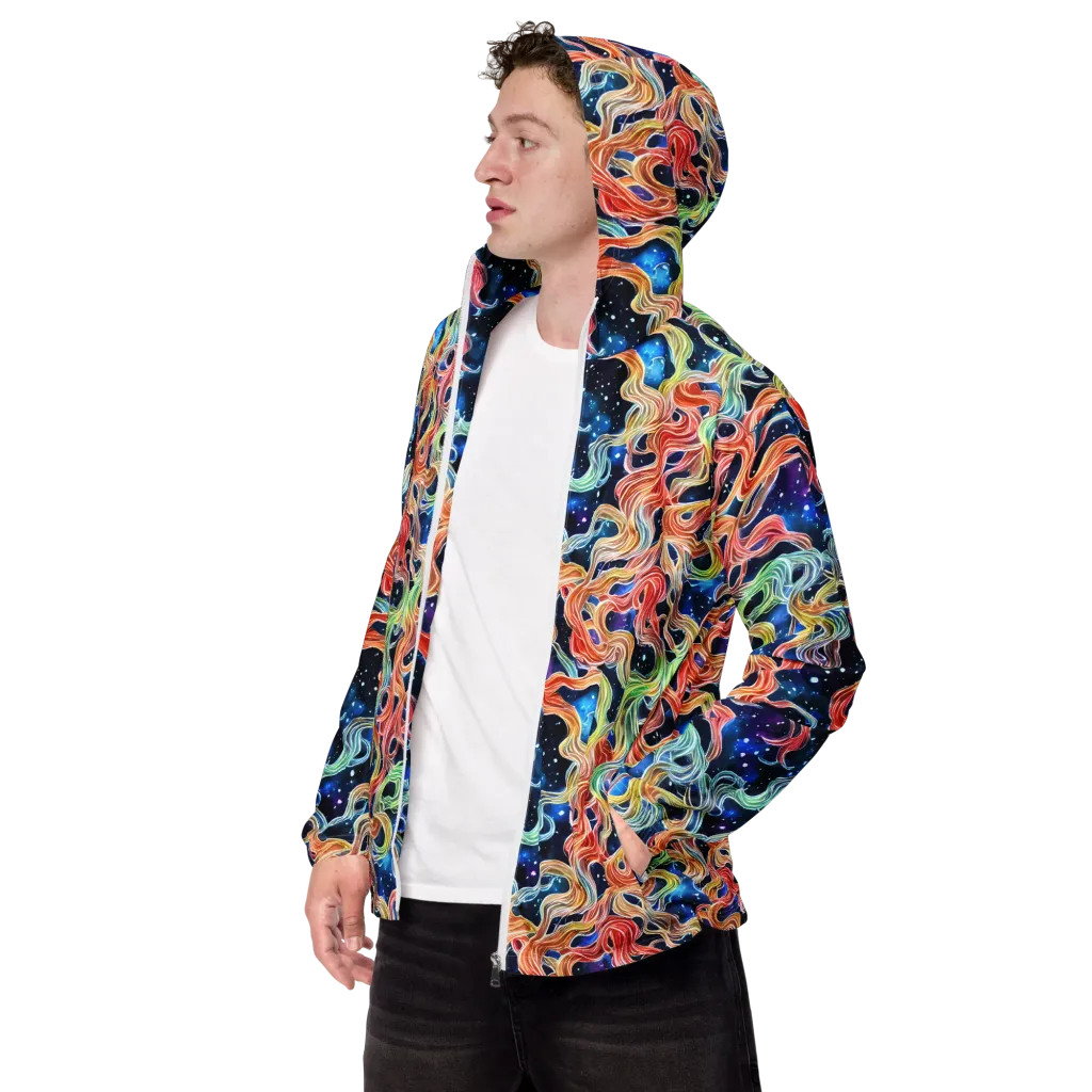 Nebula Swirl on Men's Windbreaker — Left Front