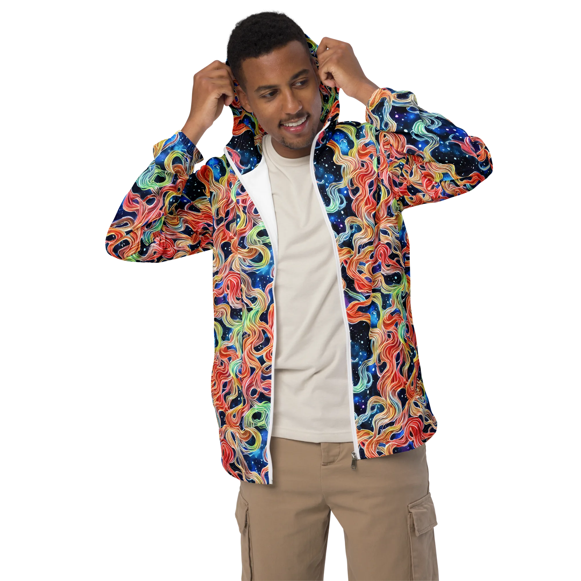 Nebula Swirl on Men's Windbreaker — Front