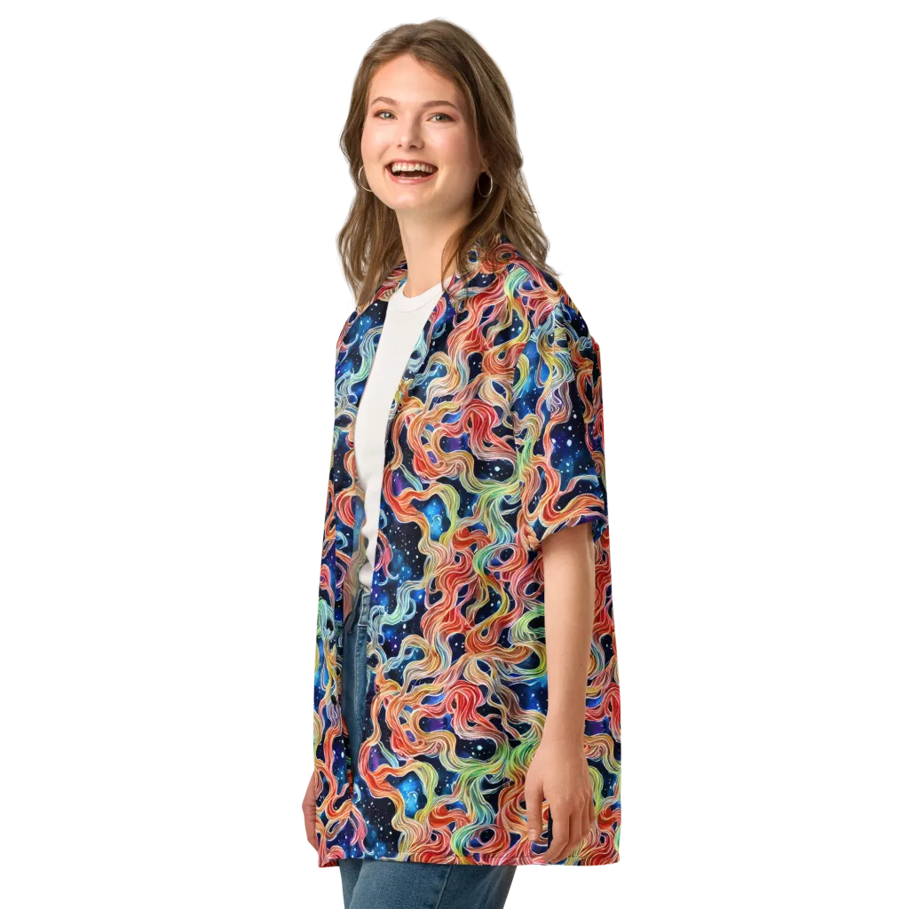 Nebula Swirl on Button Shirt — Left Front