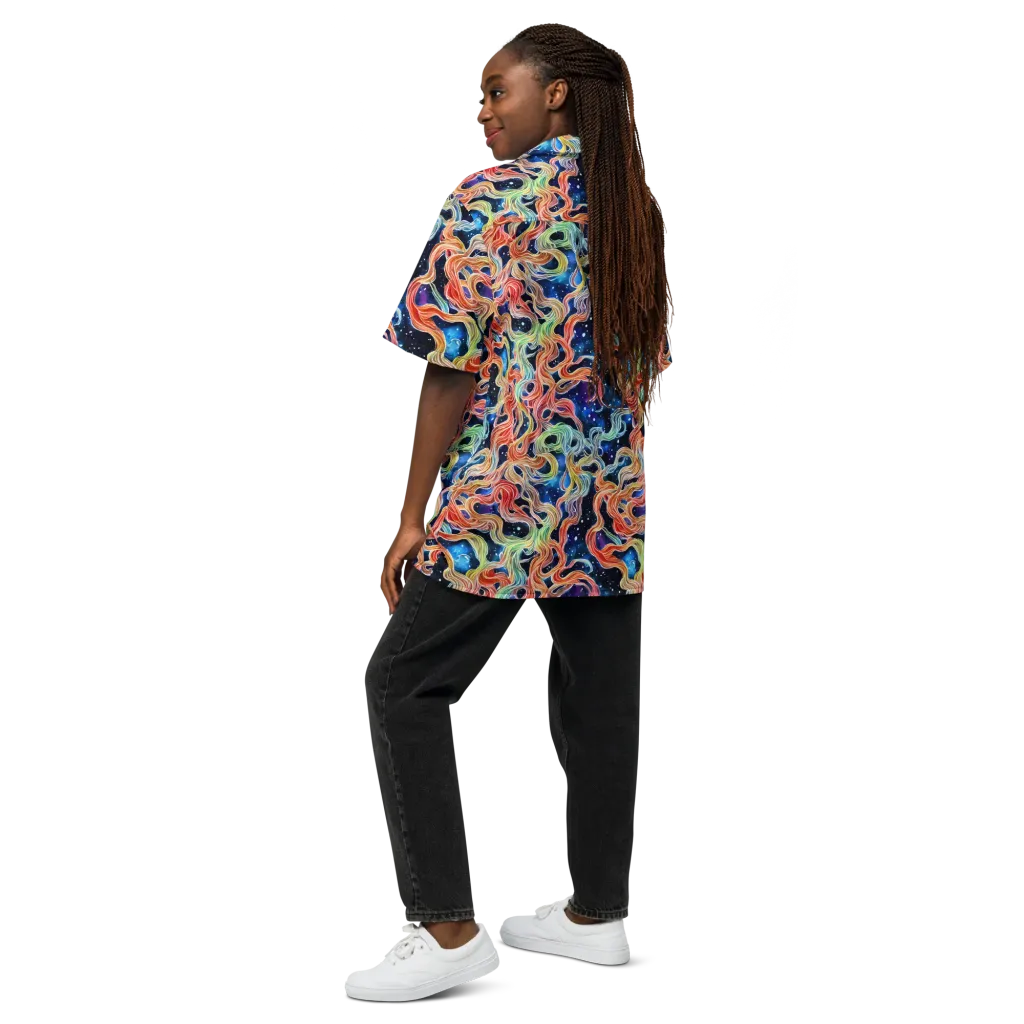 Nebula Swirl on Button Shirt — Back