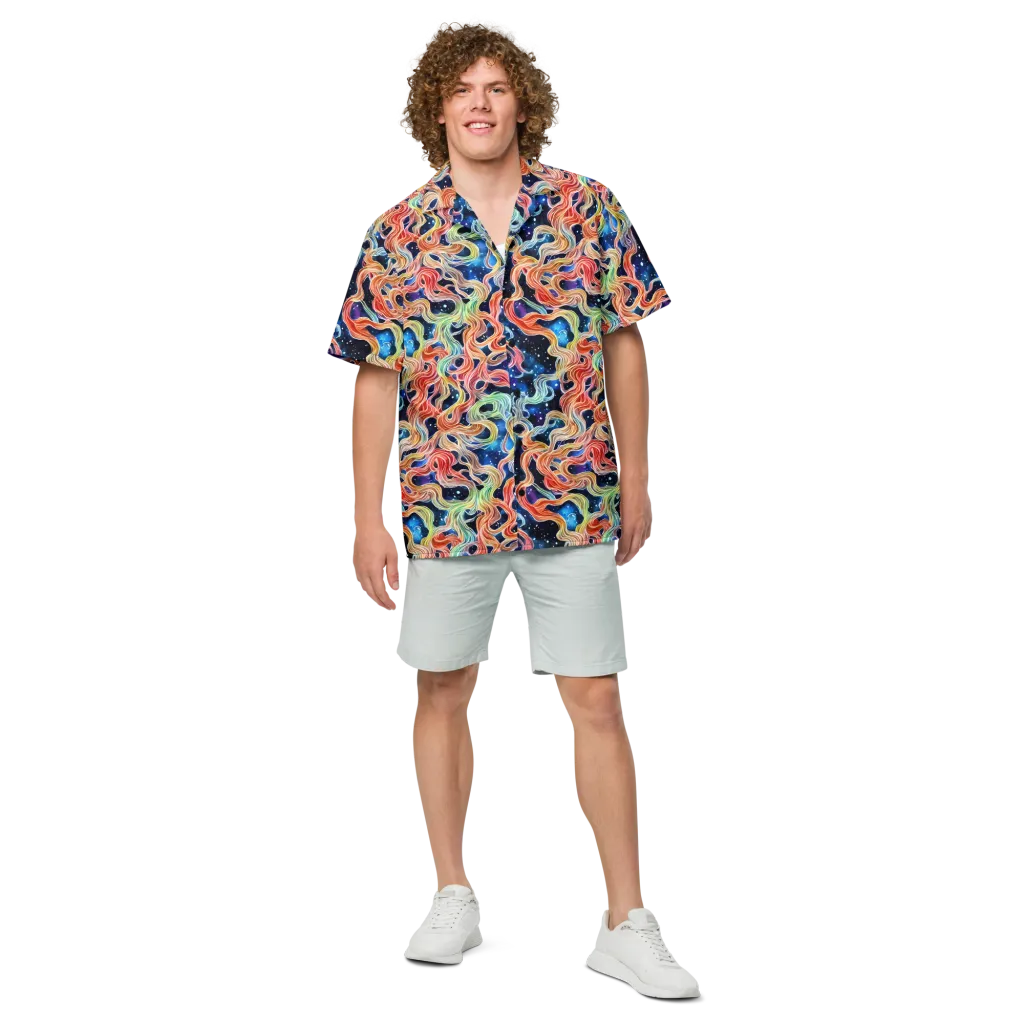 Nebula Swirl on Button Shirt — Front