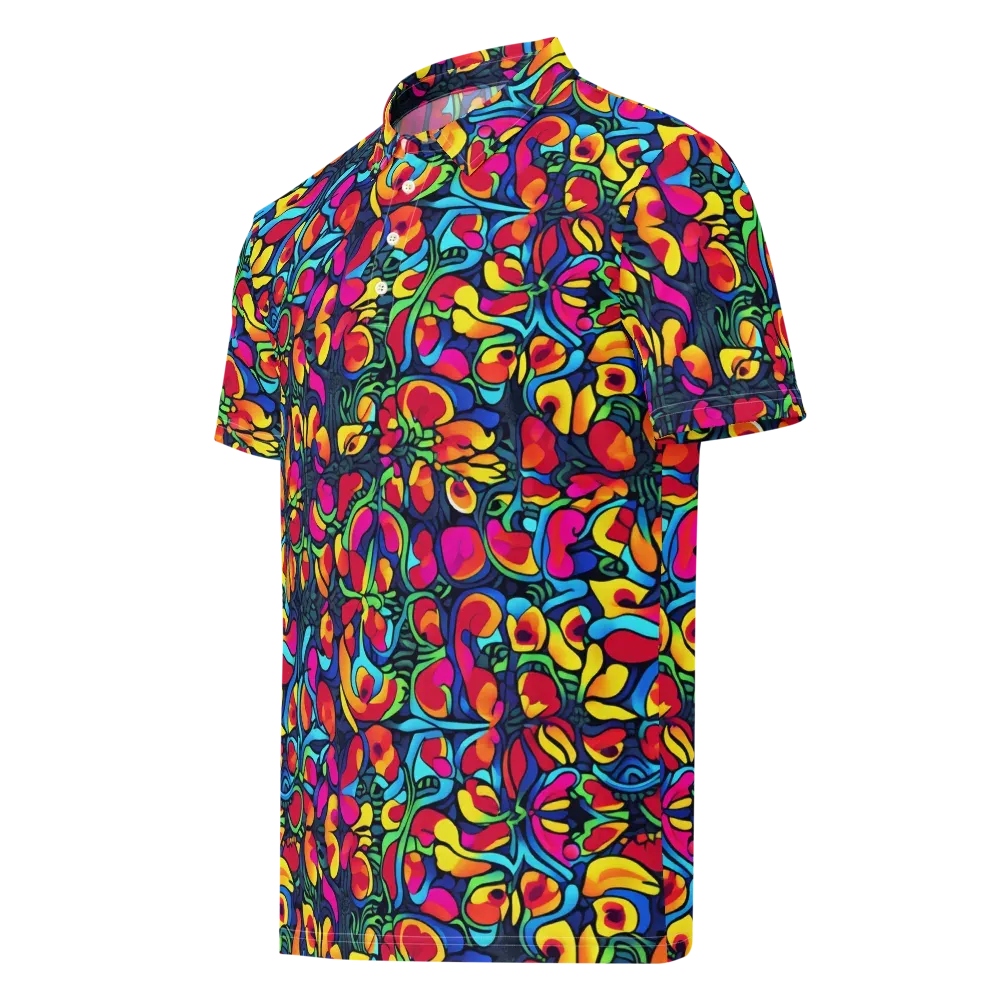 Neon Garden on Men's Slim Fit Polo Shirt — Left Front
