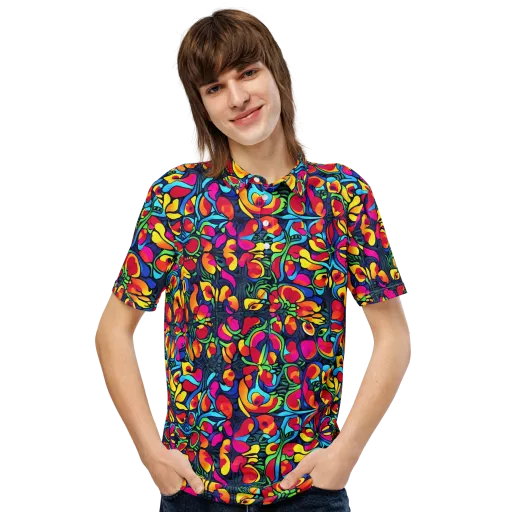 Neon Garden on a Men's Slim Fit Polo Shirt