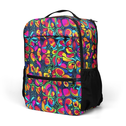 Neon Garden on a Utility Backpack