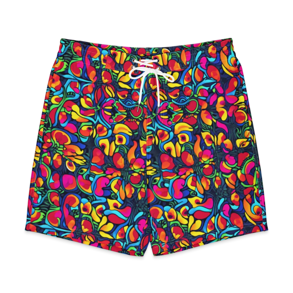 Neon Garden on Men's Board Shorts — Front
