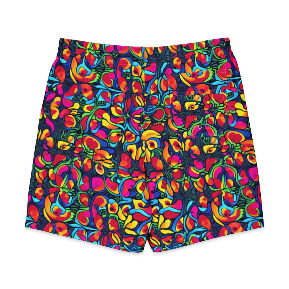 Neon Garden on Men's Board Shorts — Back