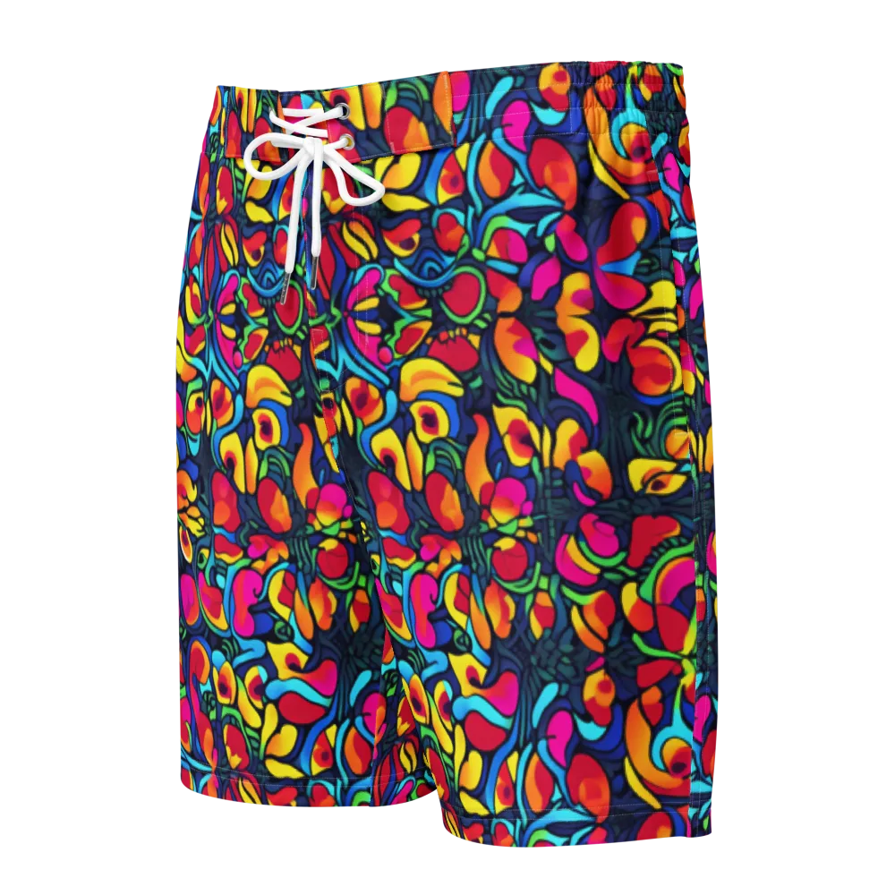 Neon Garden on Men's Board Shorts — Front