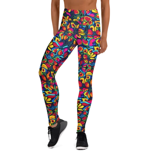 Neon Garden on a Yoga Leggings