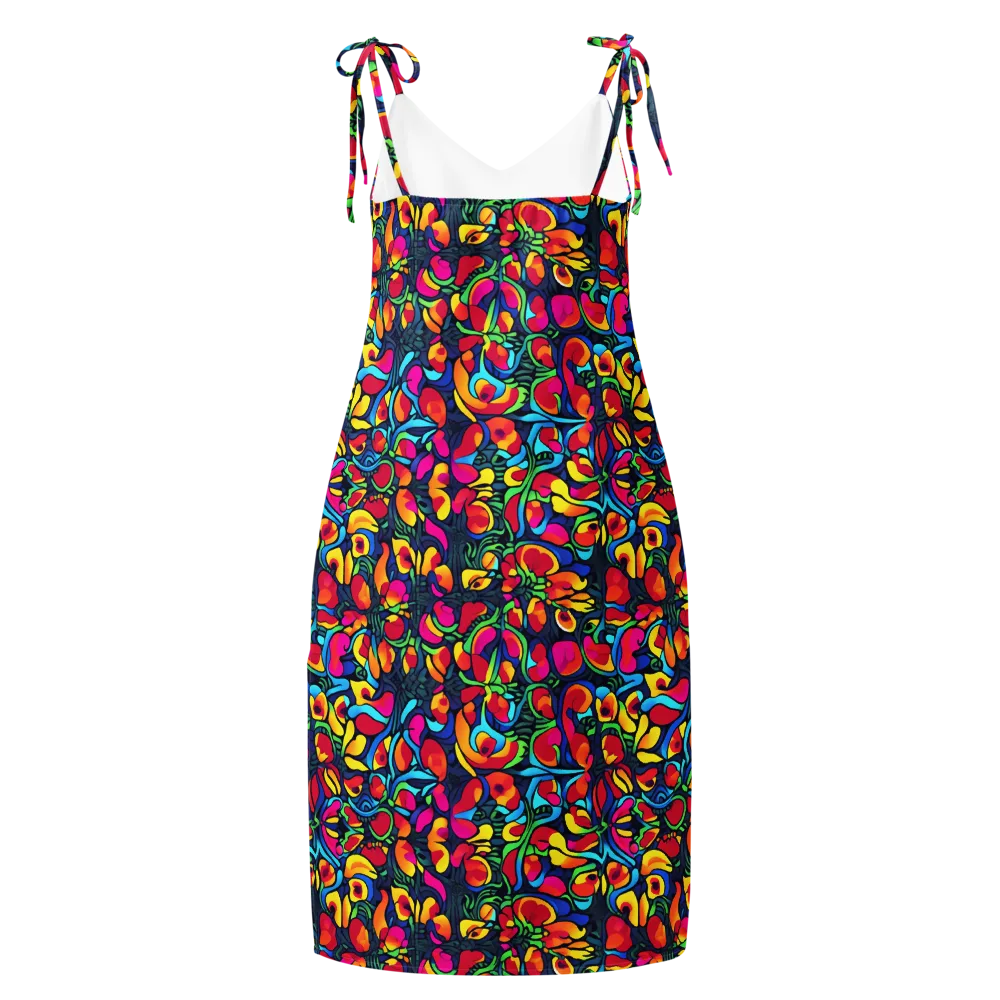 Neon Garden on Slip Dress — Back