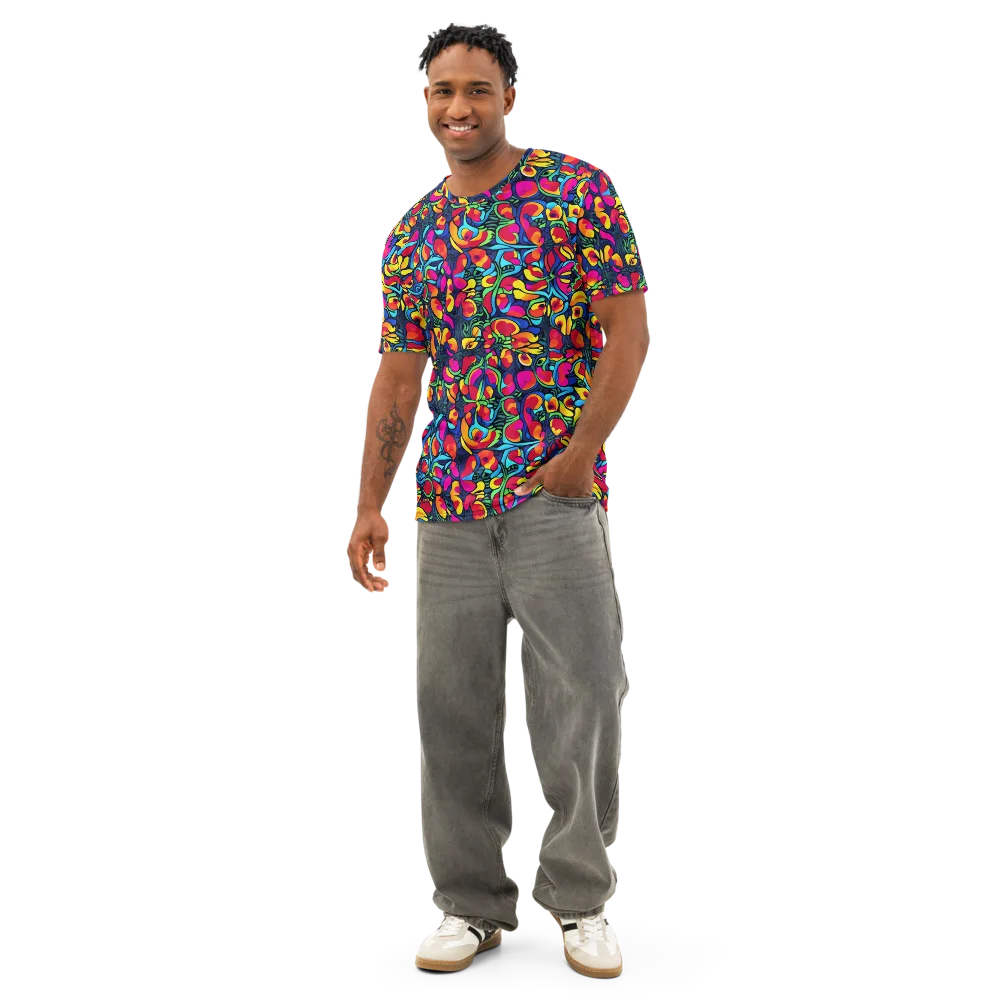 Neon Garden on Men's Cotton Crew Neck T-Shirt — Front