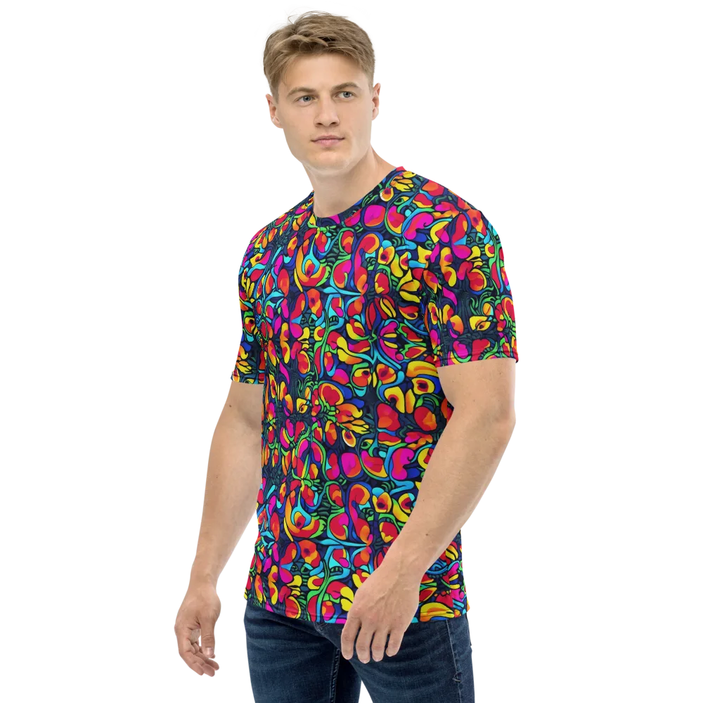 Neon Garden on Men's Crew Neck T-Shirt — Left