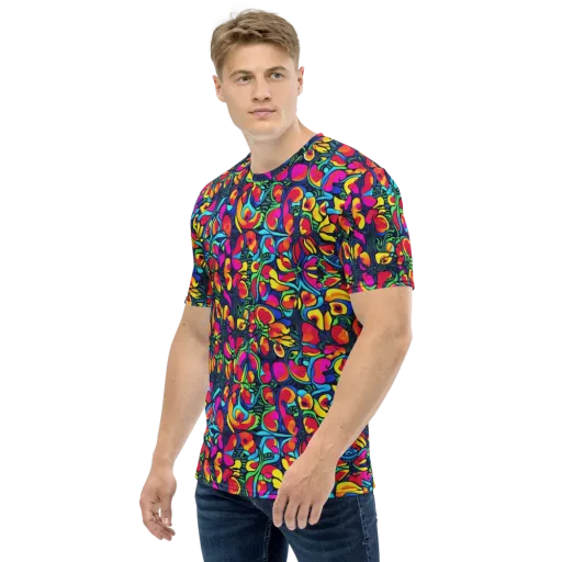 Neon Garden on a Men's Crew Neck T-Shirt