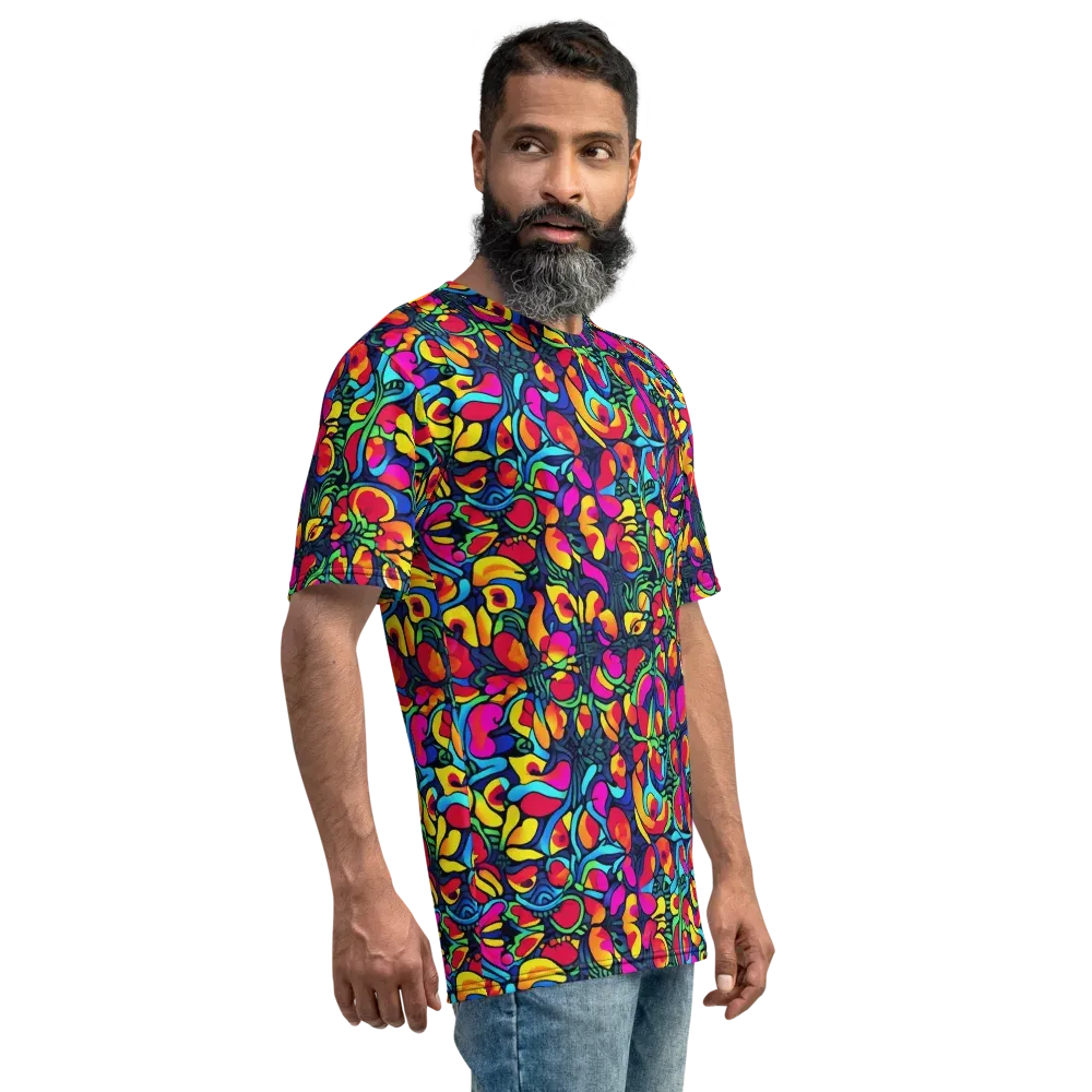 Neon Garden on Men's Crew Neck T-Shirt — Right