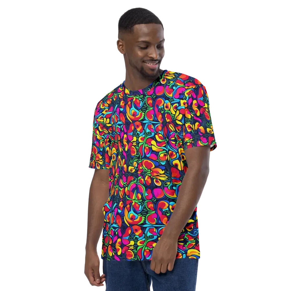 Neon Garden on Men's Crew Neck T-Shirt — Left