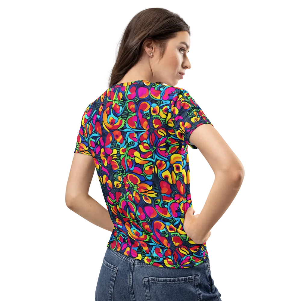 Neon Garden on Women's Crew Neck T-Shirt — Back