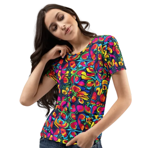 Neon Garden on a Women's Crew Neck T-Shirt