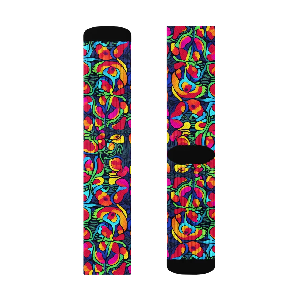 Neon Garden on Socks — Left Sock