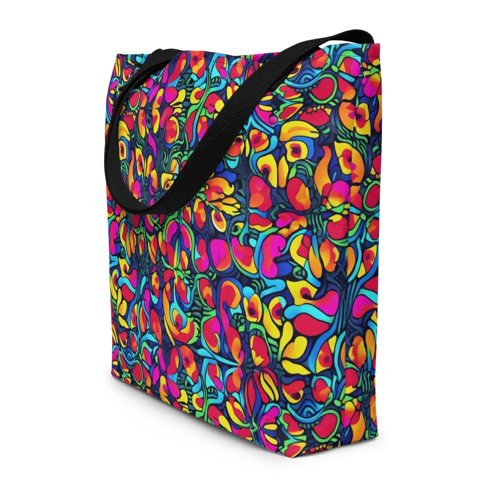 Neon Garden on Large Tote Bag W/ Pocket — Front