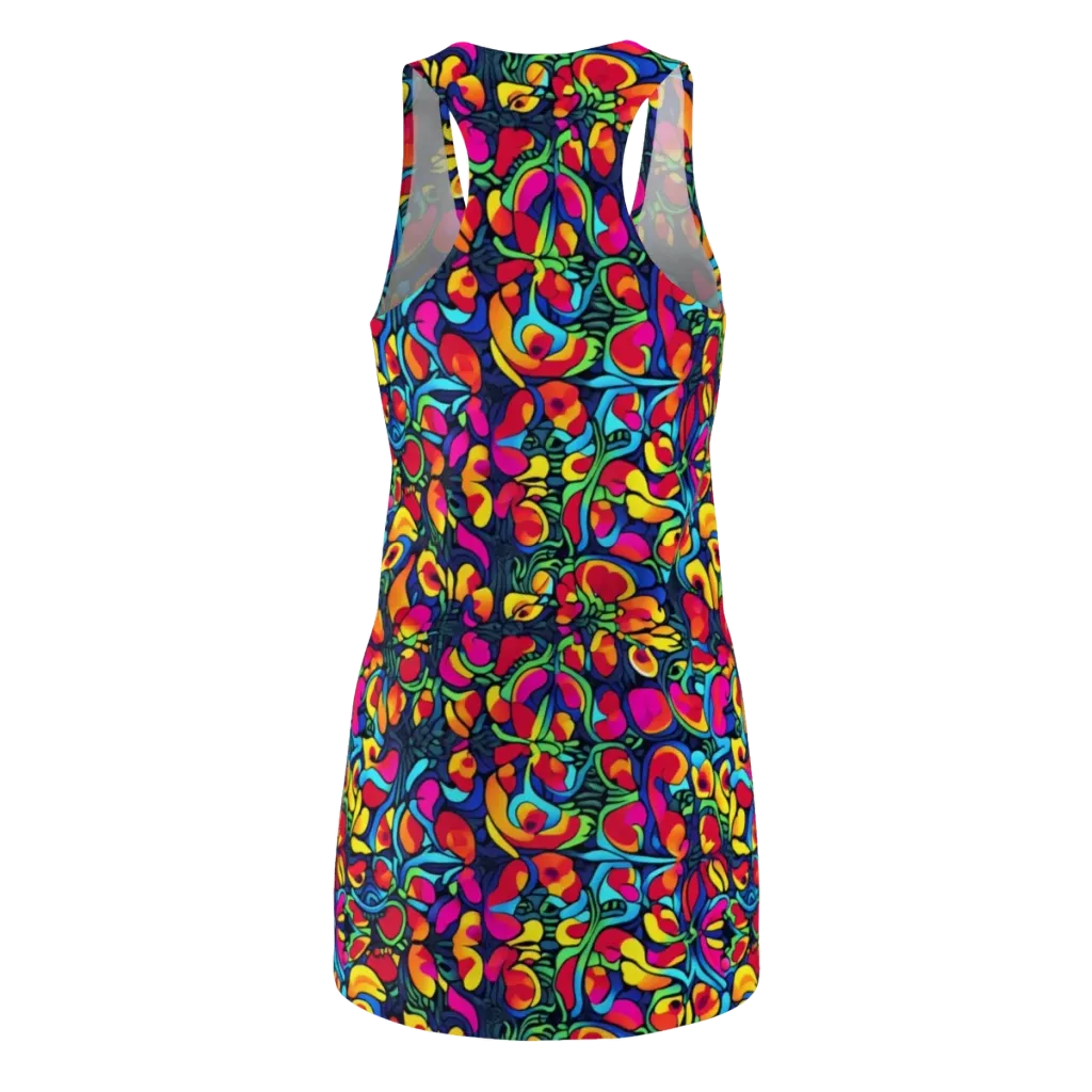 Neon Garden on Racerback Dress — Back