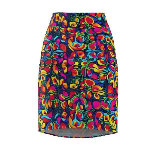 Neon Garden on a Pencil Skirt