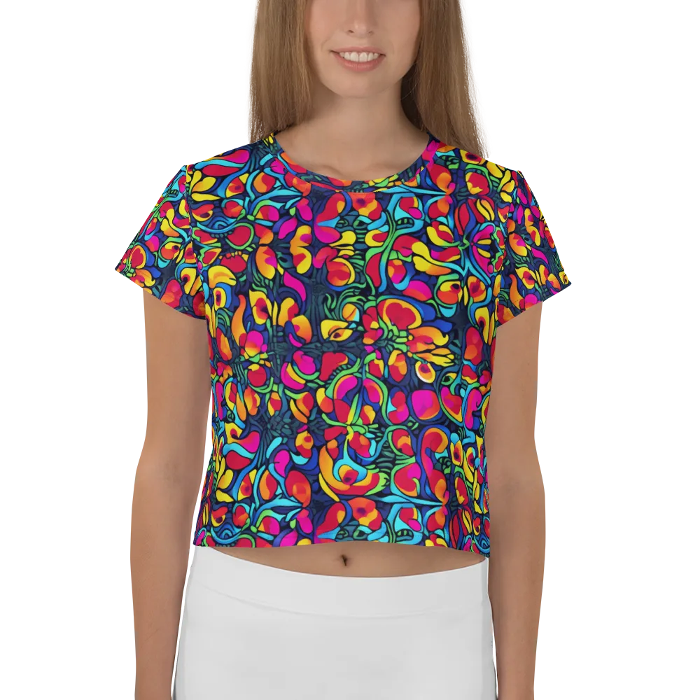 Neon Garden on Crop Tee — Front