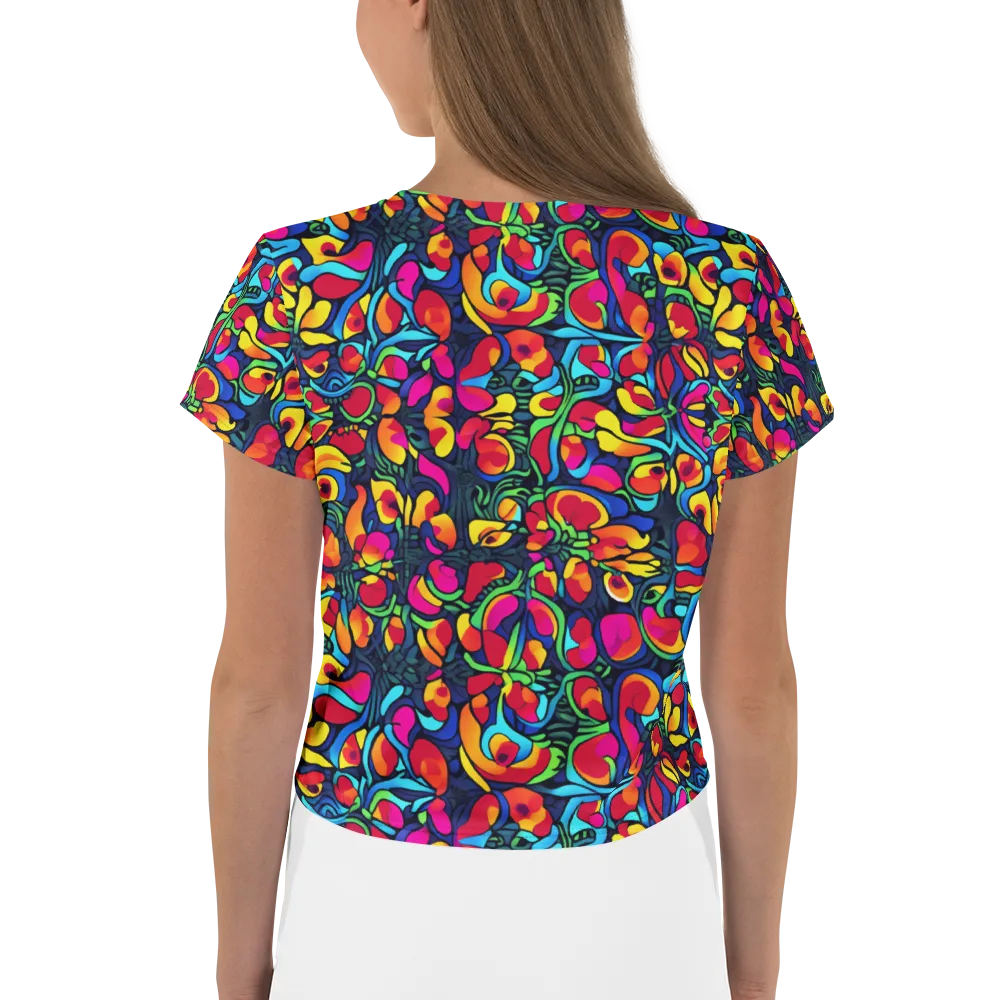 Neon Garden on Crop Tee — Back