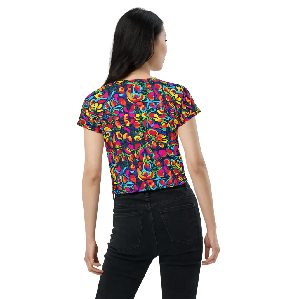 Neon Garden on Crop Tee — Back