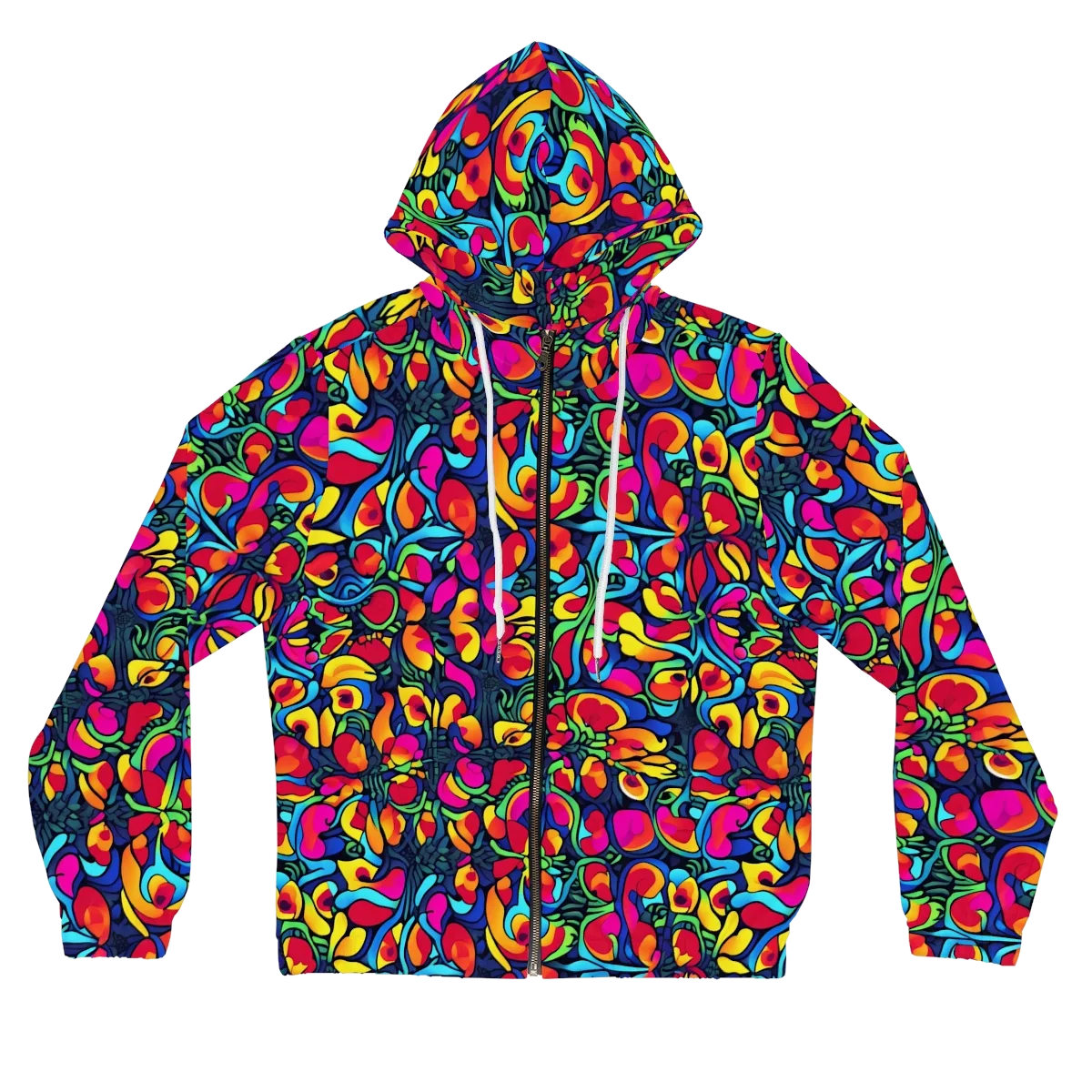 Neon Garden on Women's Full-Zip Hoodie — Front