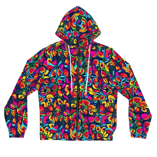 Neon Garden on a Women's Full-Zip Hoodie