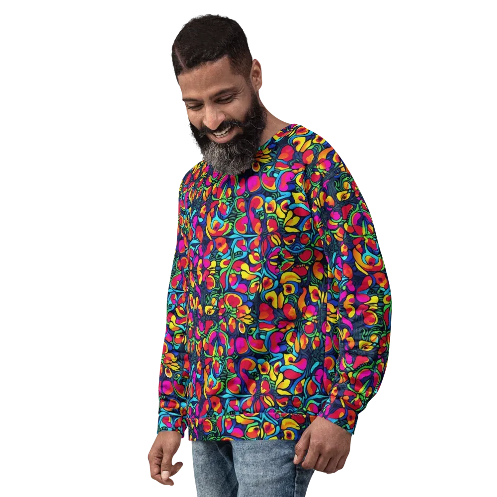 Neon Garden on Sweatshirt — Left Front