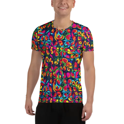 Neon Garden on a Men's Athletic T-Shirt