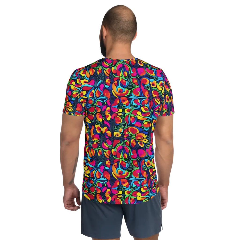 Neon Garden on Men's Athletic T-Shirt — Back