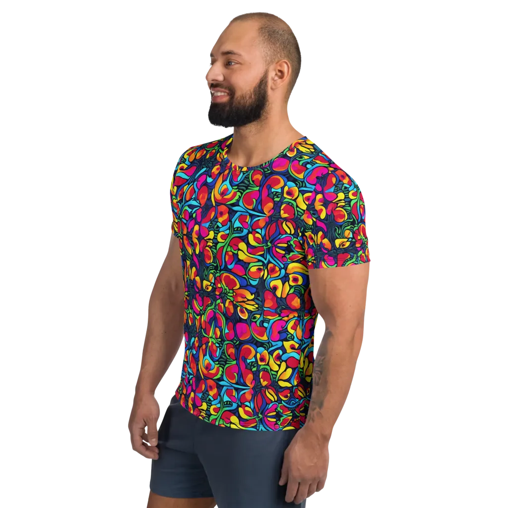 Neon Garden on Men's Athletic T-Shirt — Left