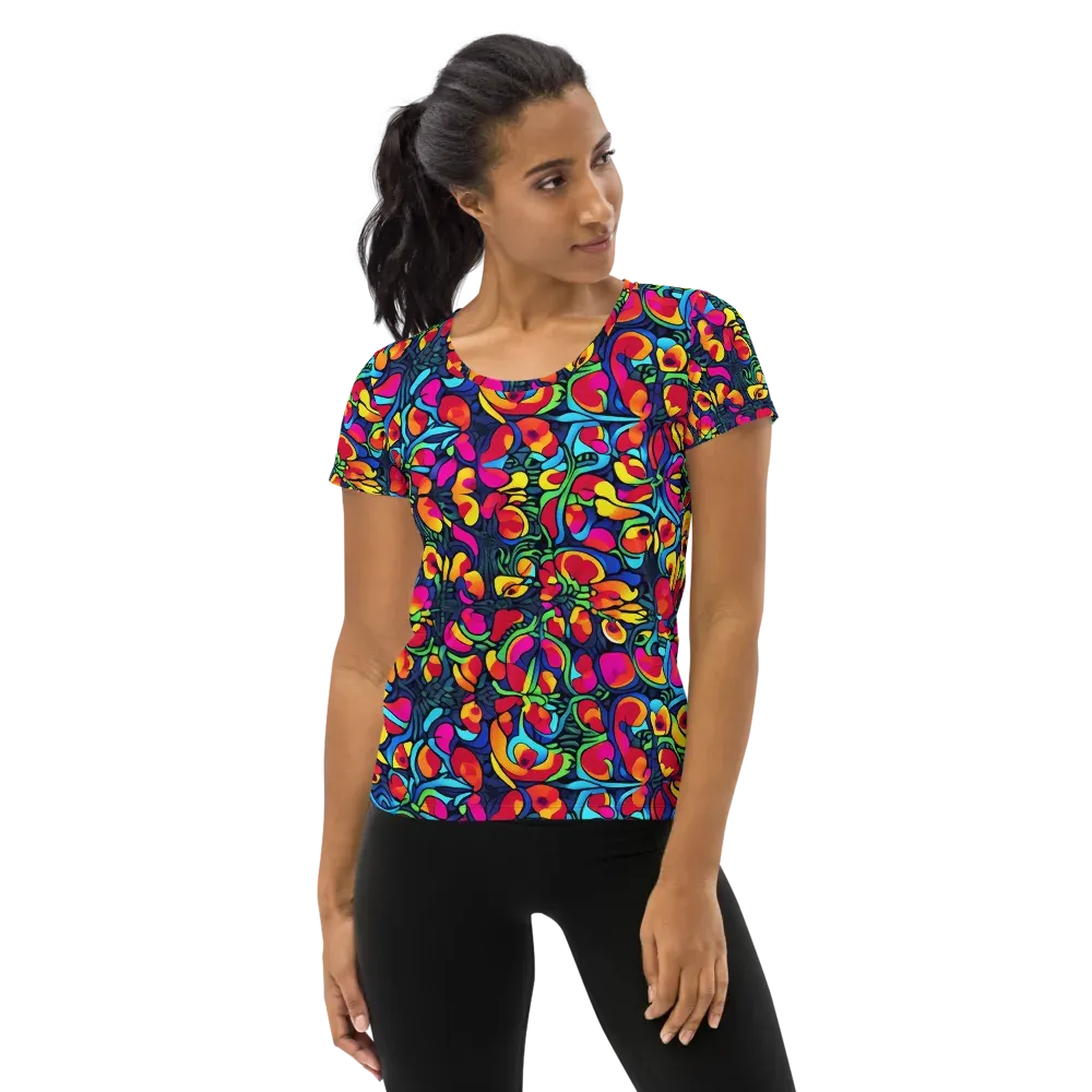 Neon Garden on Women's Athletic T-Shirt — Front