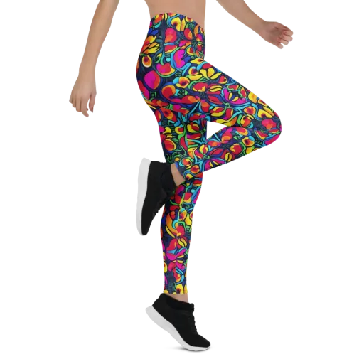 Neon Garden on a Leggings