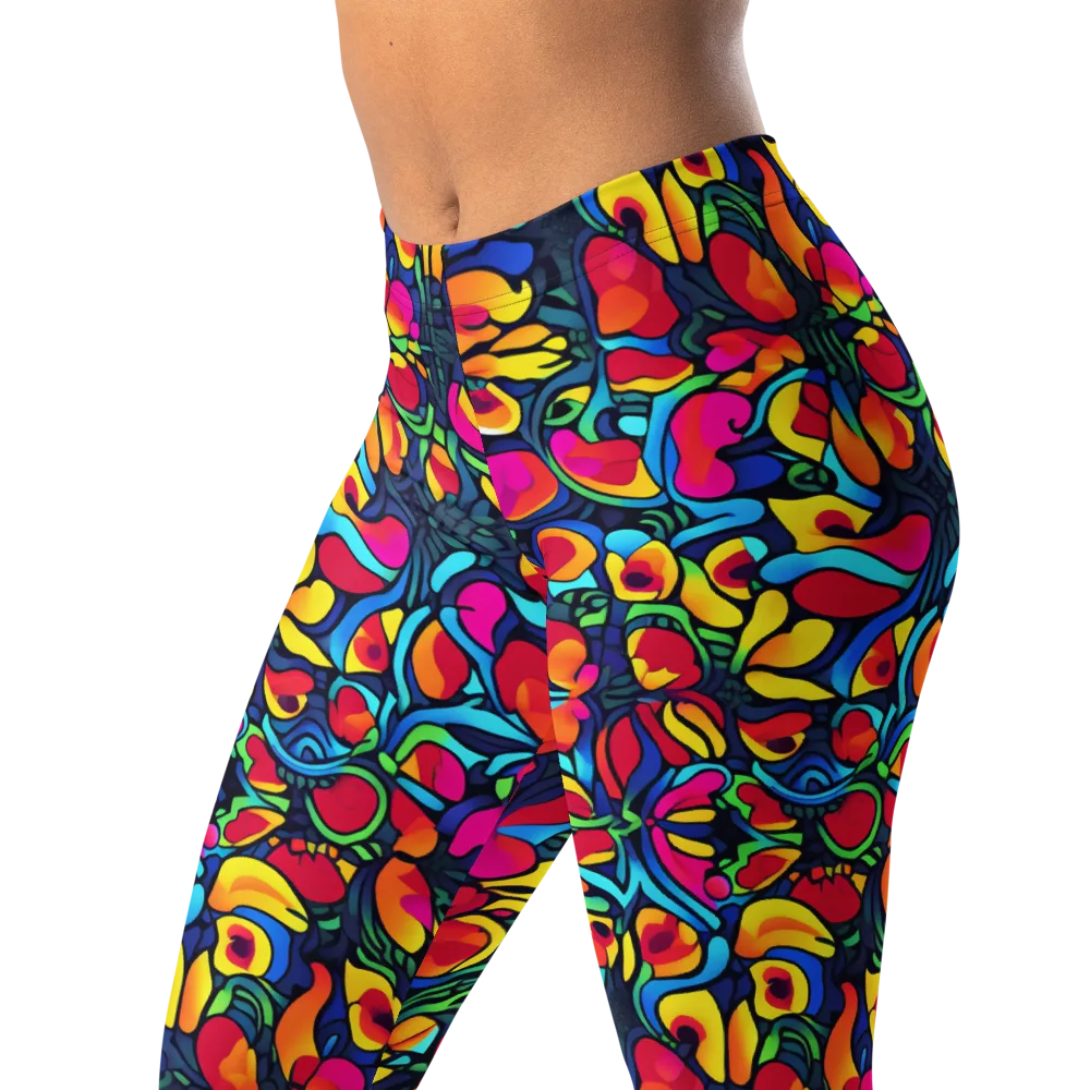 Neon Garden on Leggings — Left Front