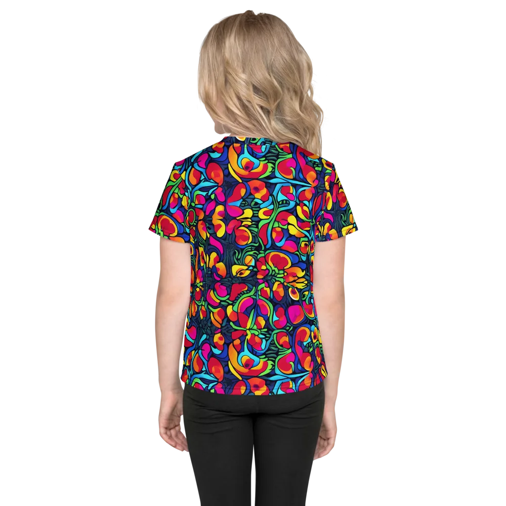 Neon Garden on Kids Crew Neck T-Shirt — Back
