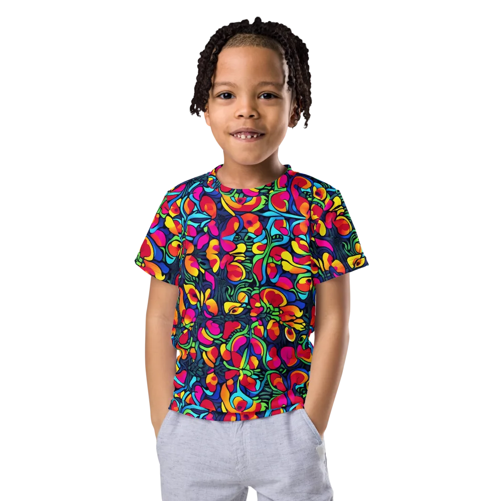Neon Garden on Kids Crew Neck T-Shirt — Front
