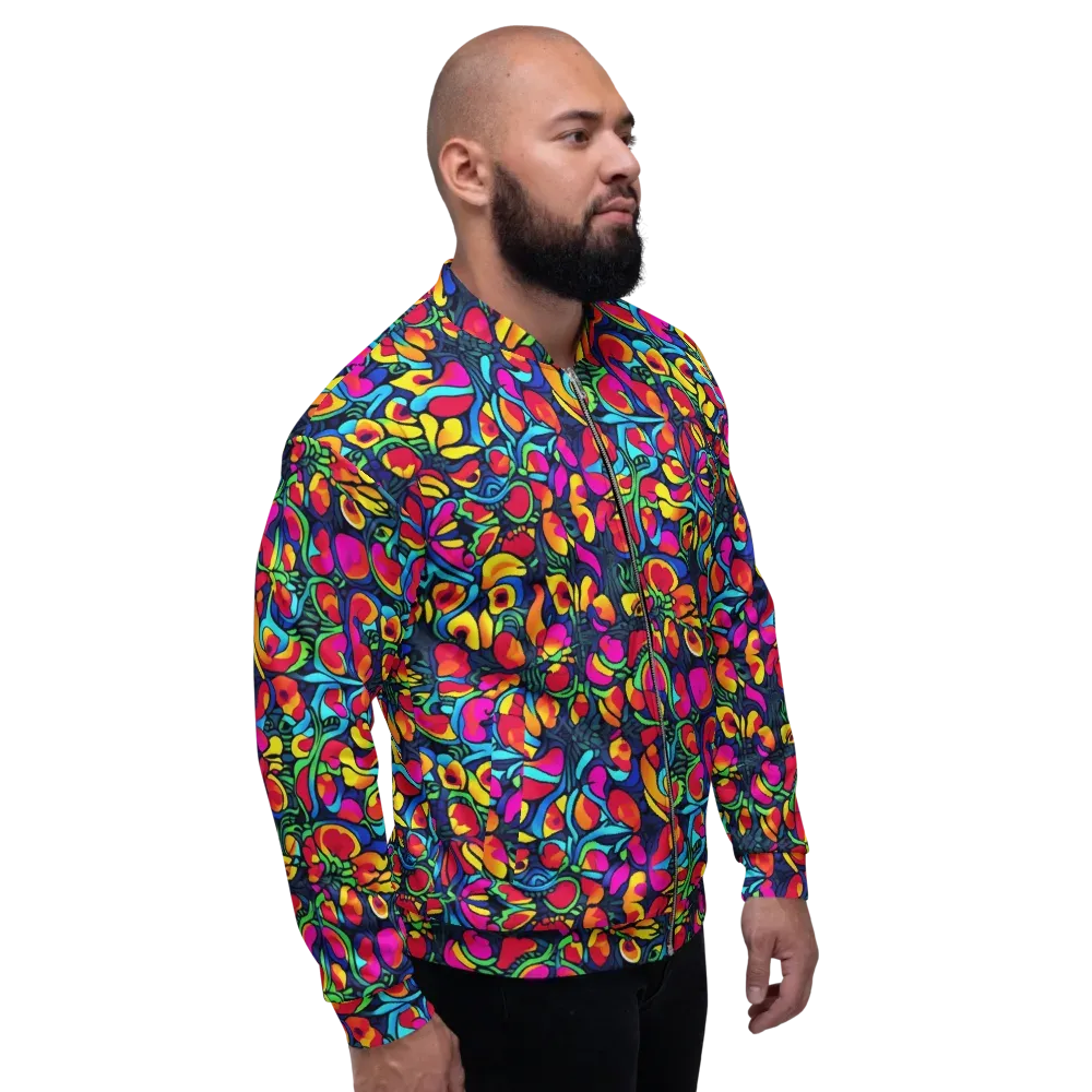Neon Garden on Bomber Jacket — Right