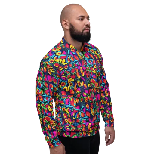 Neon Garden on a Bomber Jacket