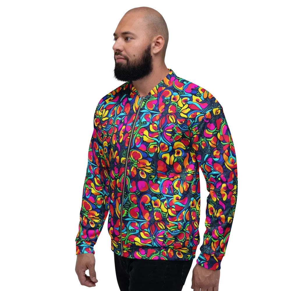 Neon Garden on Bomber Jacket — Left