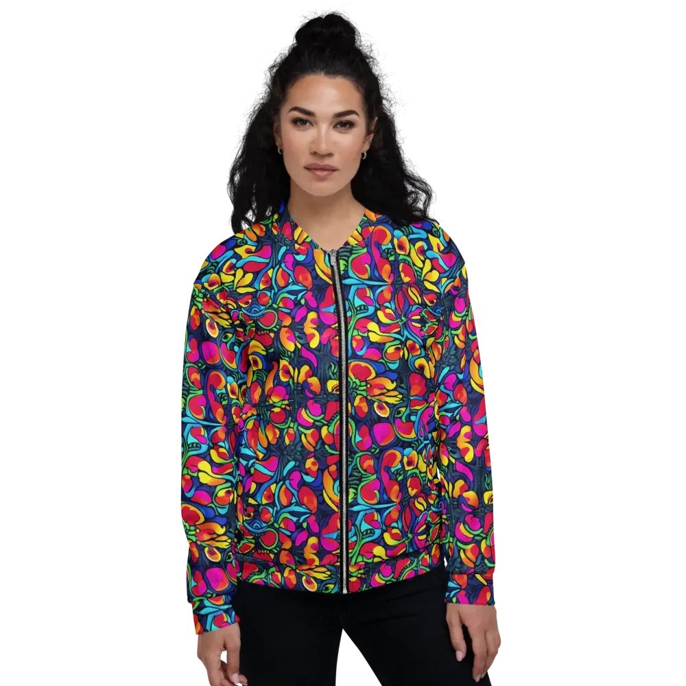 Neon Garden on Bomber Jacket — Front