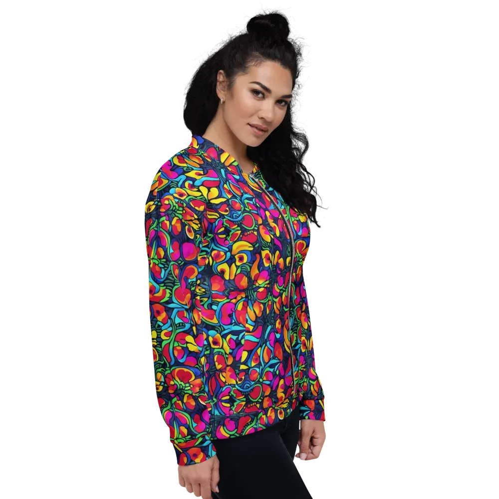 Neon Garden on Bomber Jacket — Right