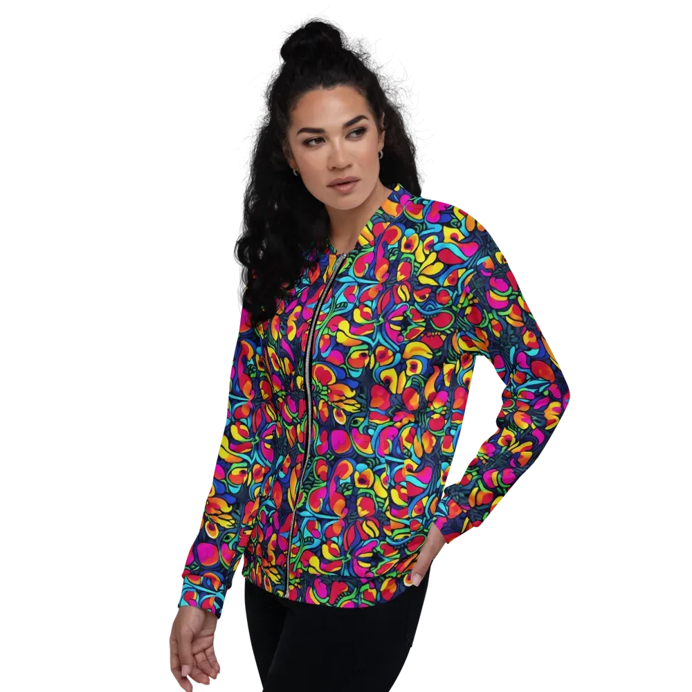 Neon Garden on Bomber Jacket — Left