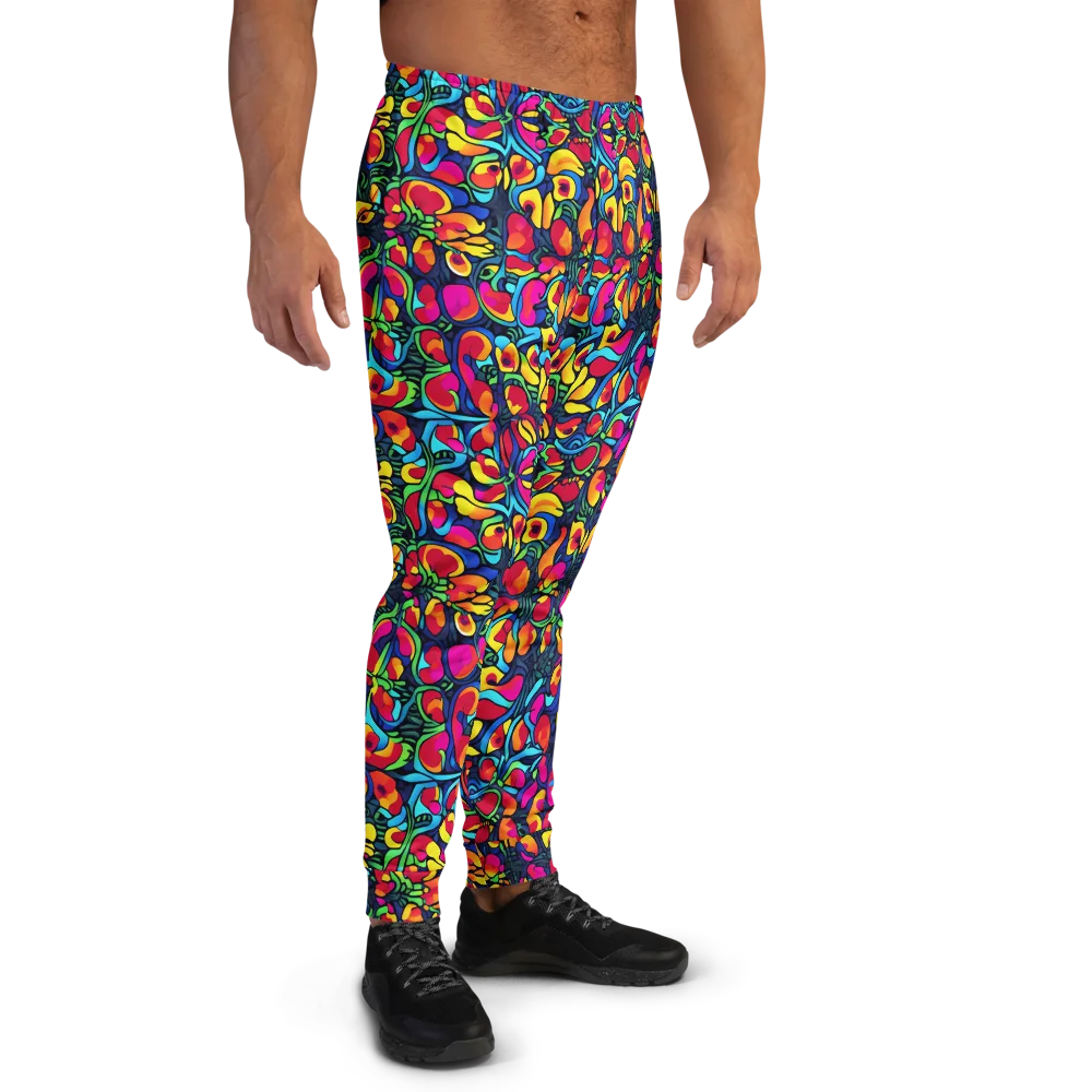 Neon Garden on Men's Joggers — Right