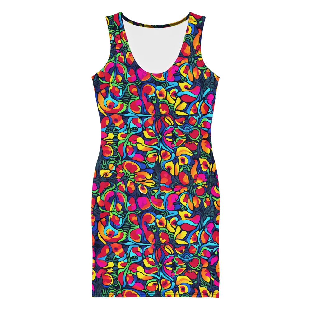 Neon Garden on Bodycon Dress — Front