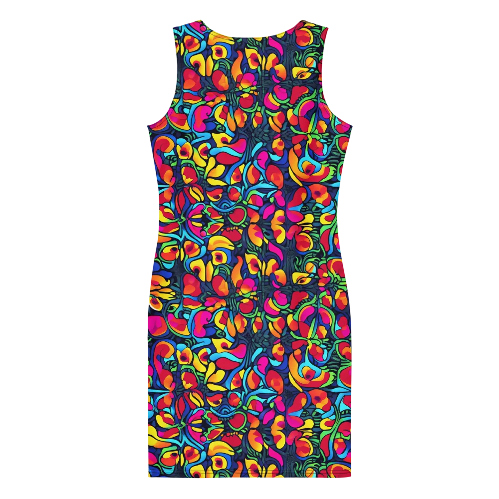 Neon Garden on Bodycon Dress — Back